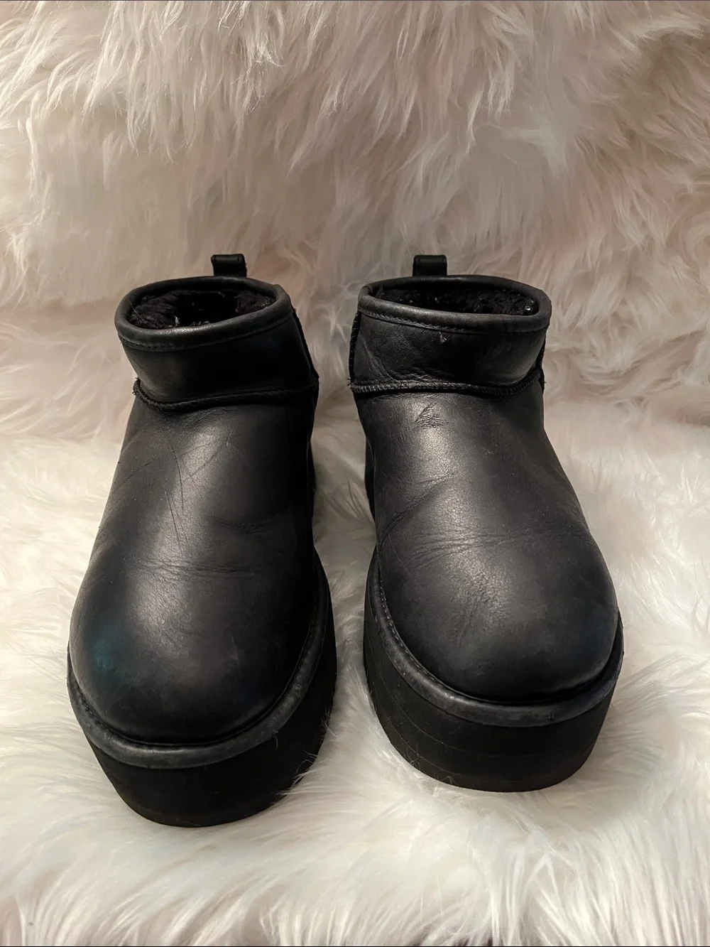 Ugg leather platform boots